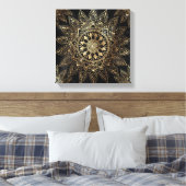 Elegant Gold Mandala Black Design Canvas Afdruk (Insitu (Slaapkamer))