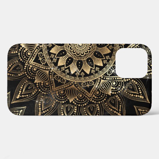 Elegant Gold Mandala Black Design Case-Mate iPhone Case (Achterkant (horizontaal))