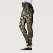 Elegant Gold Mandala Black Design Leggings (Links)