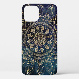 Elegant Gold Mandala Blue Galaxy Design Case-Mate iPhone Case