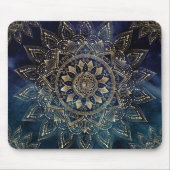 Elegant Gold Mandala Blue Galaxy Design Muismat (Voorkant)