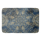 Elegant Gold Mandala Blue Whimsy Design Badmat (Voorkant)