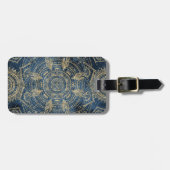 Elegant Gold Mandala Blue Whimsy Design Bagagelabel (Voorkant horizontaal)