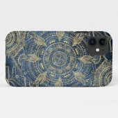 Elegant Gold Mandala Blue Whimsy Design Case-Mate iPhone Case (Achterkant (horizontaal))