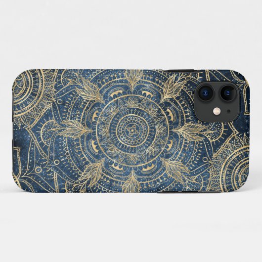 Elegant Gold Mandala Blue Whimsy Design Case-Mate iPhone Case (Achterkant (horizontaal))