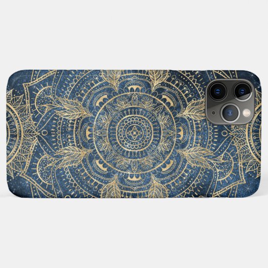 Elegant Gold Mandala Blue Whimsy Design Case-Mate iPhone Case (Achterkant (horizontaal))