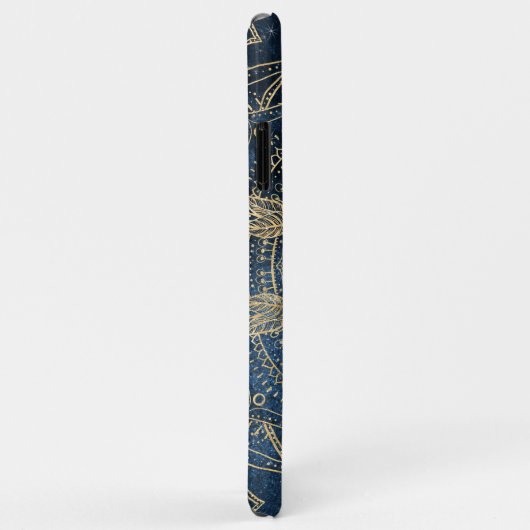 Elegant Gold Mandala Blue Whimsy Design Case-Mate iPhone Case (Achterkant/rechts)
