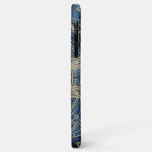 Elegant Gold Mandala Blue Whimsy Design Case-Mate iPhone Case (Achterkant/links)