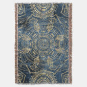 Elegant Gold Mandala Blue Whimsy Design Deken (Voorkant Verticaal)