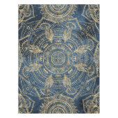 Elegant Gold Mandala Blue Whimsy Design Tafelkleed (Voorkant)