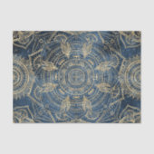 Elegant Gold Mandala Blue Whimsy Design Tissuepapier (Voorkant)