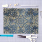 Elegant Gold Mandala Blue Whimsy Design Tissuepapier (Craft)