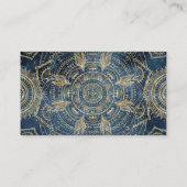 Elegant Gold Mandala Blue Whimsy Design Visitekaartje (Achterkant)