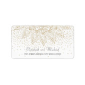 Elegant Gold Mandala Confetti Design Etiket (Voorkant)