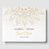Elegant Gold Mandala Confetti Design Gastenboek (Voorkant)