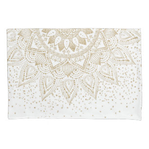 Elegant Gold Mandala Confetti Design Kussensloop