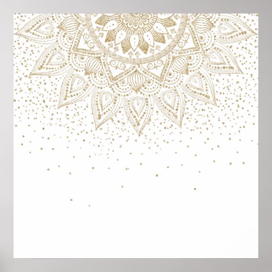 Elegant Gold Mandala Dots Design Poster (Voorkant)