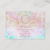 Elegant Gold Mandala en holografisch glitter desig Visitekaartje (Achterkant)