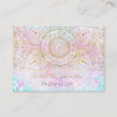 Elegant Gold Mandala en holografisch glitter desig Visitekaartje (Voorkant)