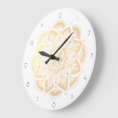 Elegant Gold Mandala Flower Grote Klok (Hoek)