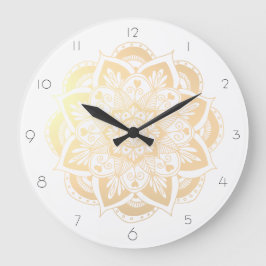 Elegant Gold Mandala Flower Grote Klok