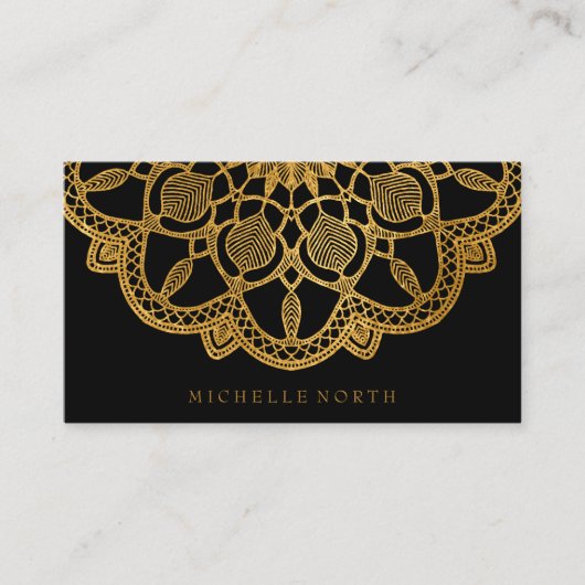 Elegant Gold Mandala ID353 Visitekaartje (Voorkant)