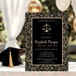 Elegant Gold Mandala Law School Graduparty Kaart