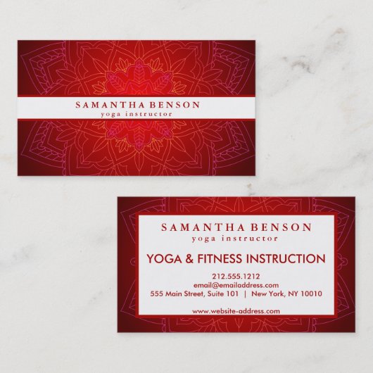 Elegant Gold Mandala Lotus Flower Logo Yoga Visitekaartje (Voorkant / Achterkant)