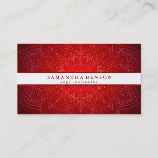 Elegant Gold Mandala Lotus Flower Logo Yoga Visitekaartje (Voorkant)