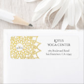 Elegant Gold Mandala Monogram Return Address Etiket (Insitu)
