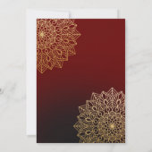 Elegant Gold Mandala Red Indian Wedding Invitation Kaart (Achterkant)