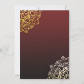 Elegant Gold Mandala Red Indian Wedding Kaart (Achterkant)