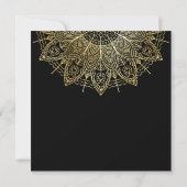 Elegant Gold Mandala Simple Black Wedding Kaart (Achterkant)