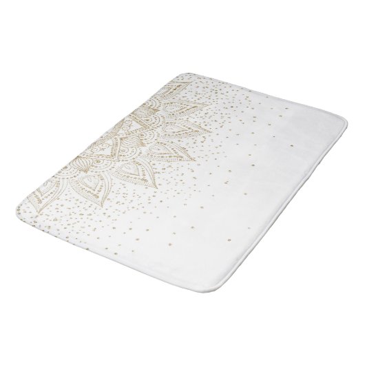 Elegant Gold Mandala Stippen Design Badmat (Gekanteld)