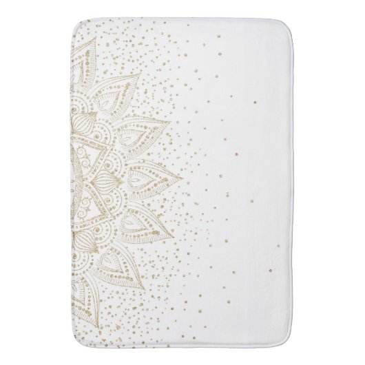 Elegant Gold Mandala Stippen Design Badmat (Voorkant Verticaal)