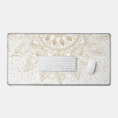 Elegant Gold Mandala Stippen Design Bureaumat (Keyboard & Muis)