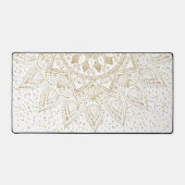 Elegant Gold Mandala Stippen Design Bureaumat (Voorkant)