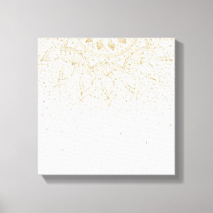 Elegant Gold Mandala Stippen Design Canvas Afdruk