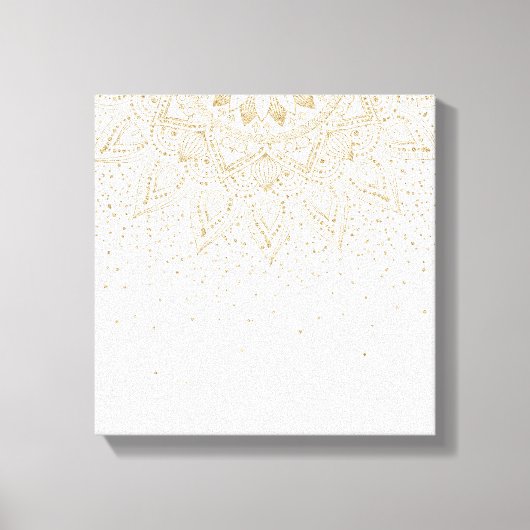 Elegant Gold Mandala Stippen Design Canvas Afdruk (Voorkant)
