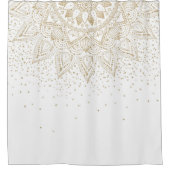 Elegant Gold Mandala Stippen Design Douchegordijn (Voorkant)