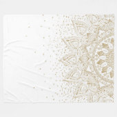 Elegant Gold Mandala Stippen Design Fleece Deken (Voorkant (Horizontaal))