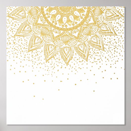 Elegant Gold Mandala Stippen Design Folie Afdrukken (Voorkant)
