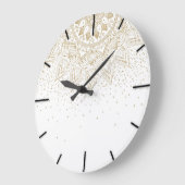 Elegant Gold Mandala Stippen Design Grote Klok (Hoek)