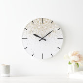 Elegant Gold Mandala Stippen Design Grote Klok (Huis)