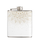 Elegant Gold Mandala Stippen Design Heupfles (Voorkant)