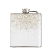 Elegant Gold Mandala Stippen Design Heupfles (Achterkant)