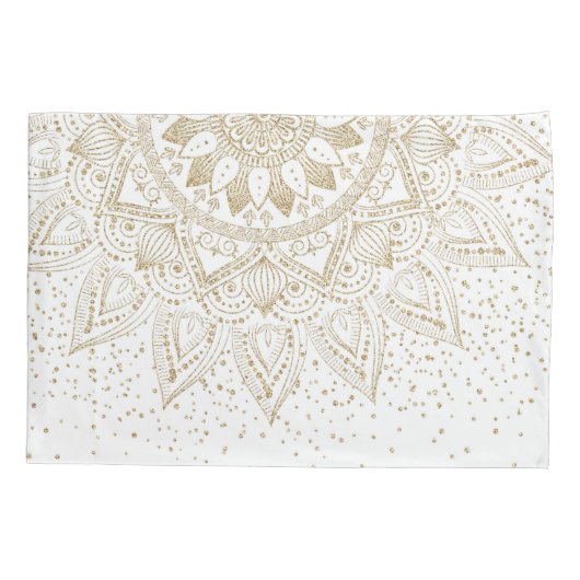 Elegant Gold Mandala Stippen Design Kussensloop (Achterkant)