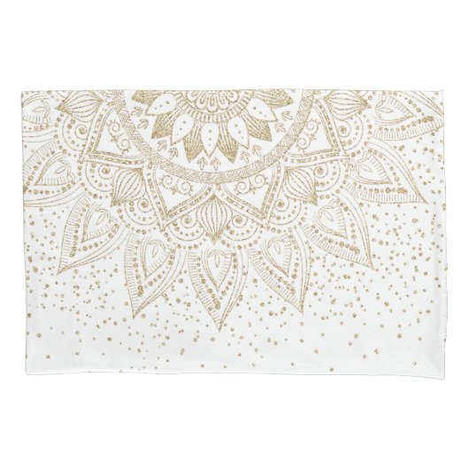 Elegant Gold Mandala Stippen Design Kussensloop (Voorkant)