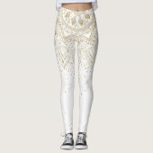 Elegant Gold Mandala Stippen Design Leggings (Voorkant)