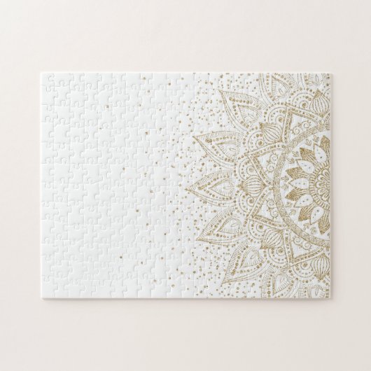 Elegant Gold Mandala Stippen Design Legpuzzel (Horizontaal)